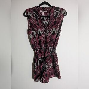 Forever 21 Burgundy and Black Patterned Top